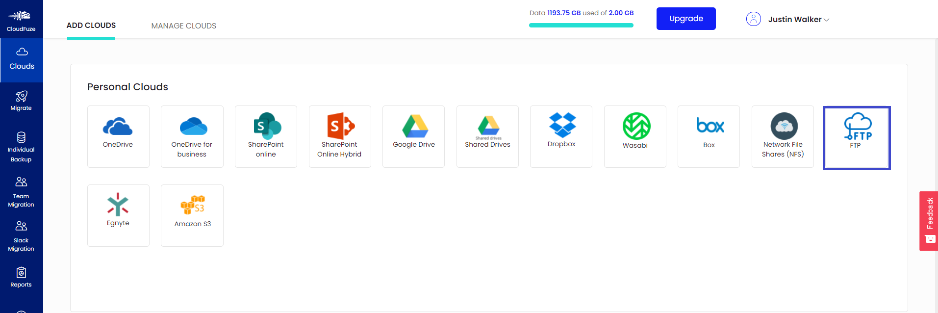 Add FTP Clouds Add FTP Clouds