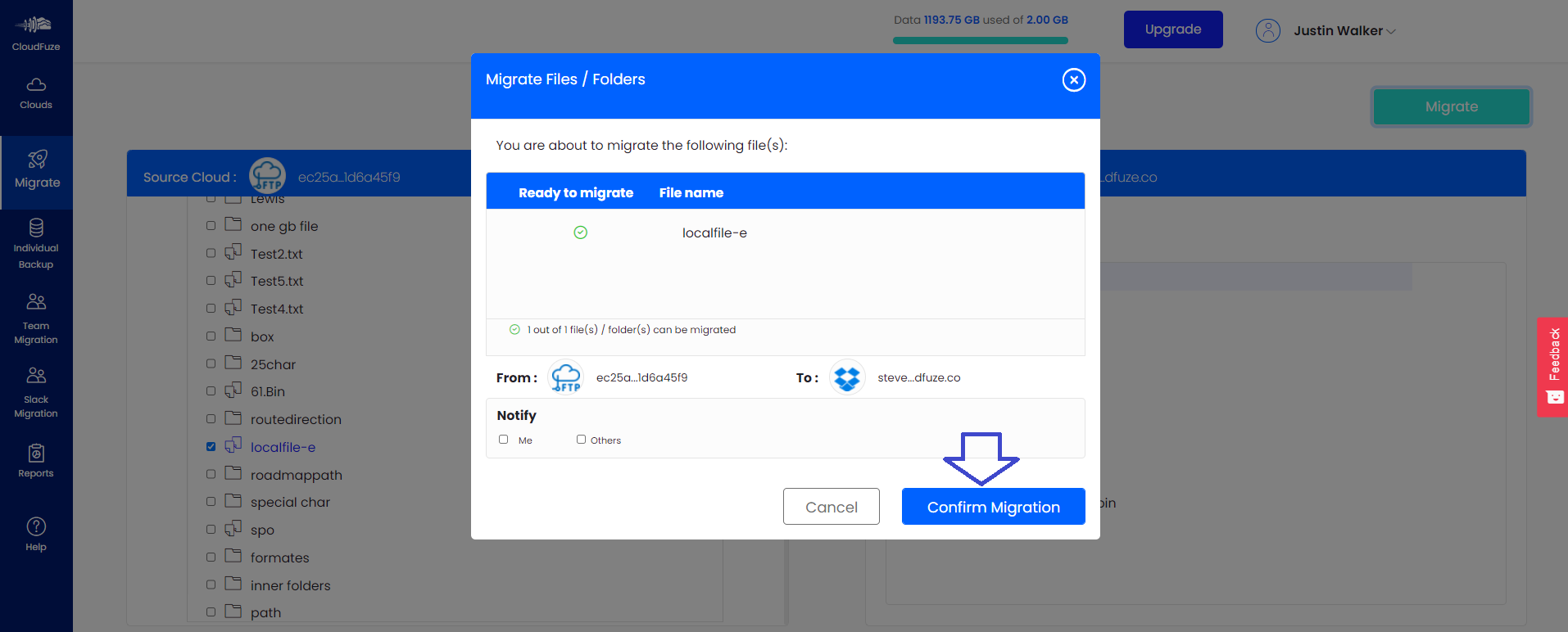 Confirm migration