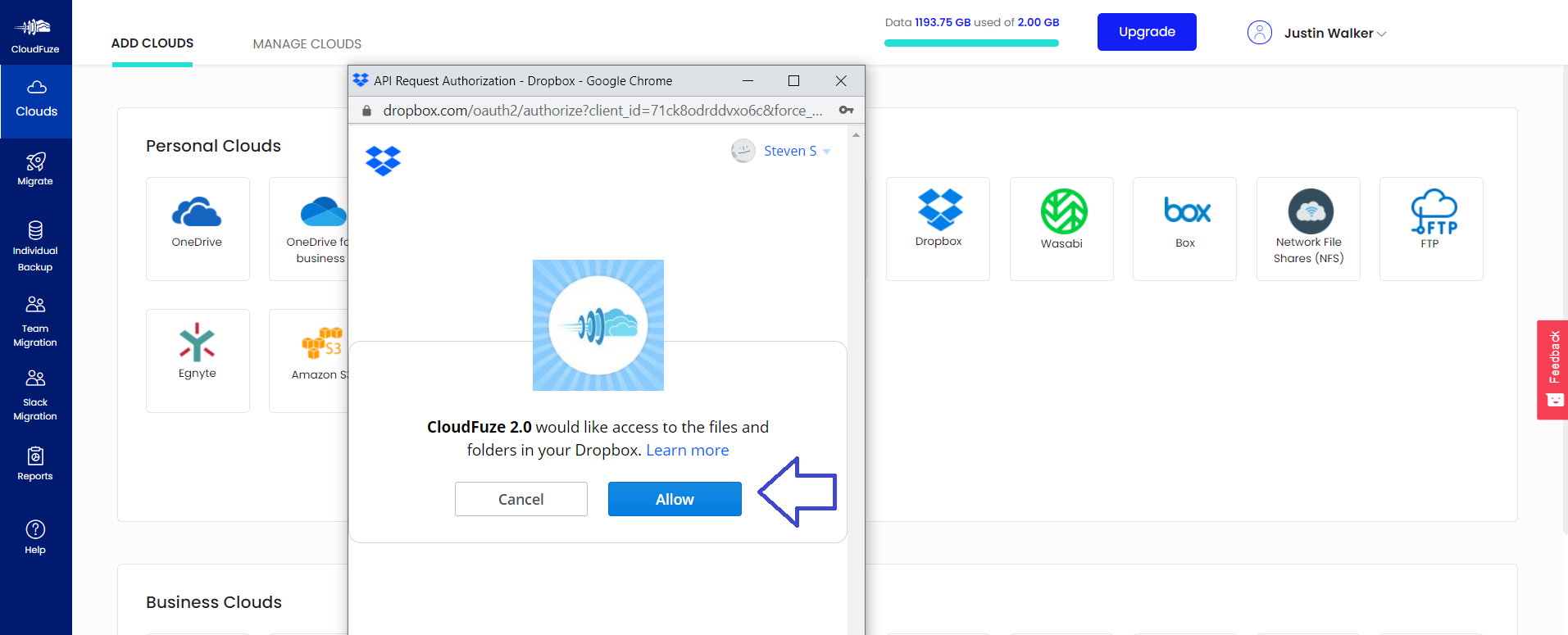 Dropbox allow