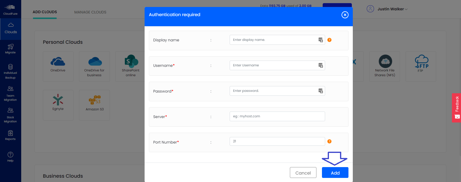 FTP Credentials FTP Credentials