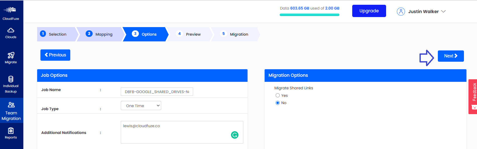 Configure miragtion