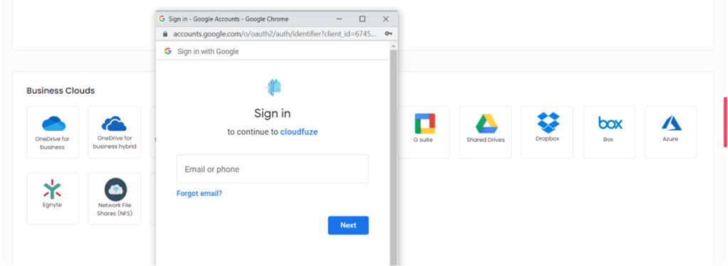 Add Your Destination cloud OneDrive for Business Add Your Destination cloud OneDrive for Business