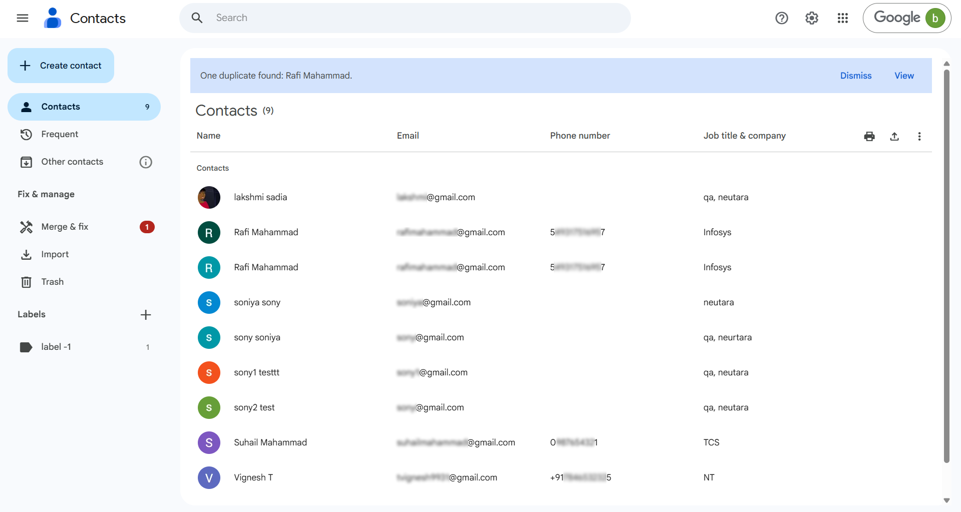 Gmail Contact Migration Source
