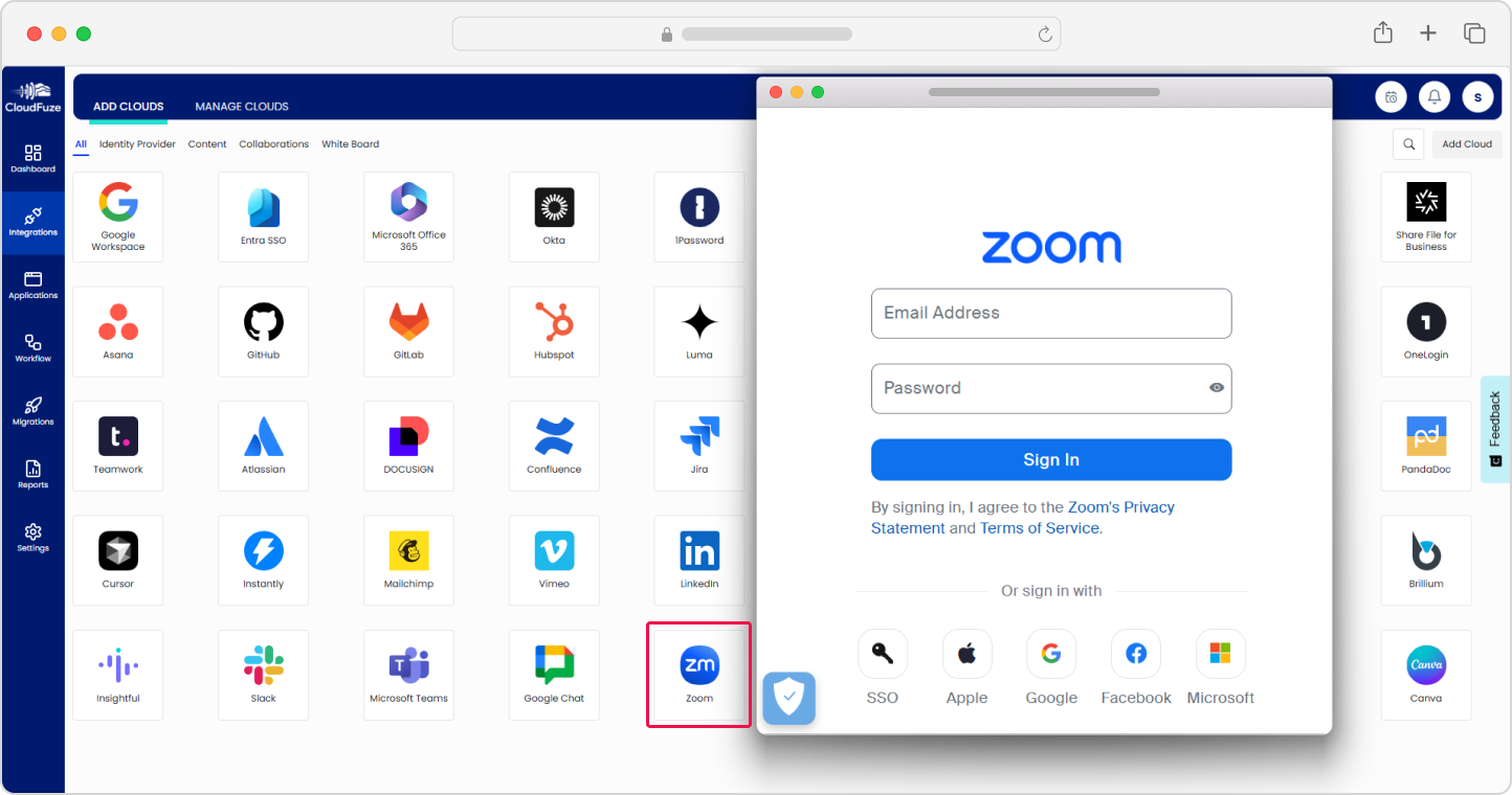 Integrations Dashboard Preview