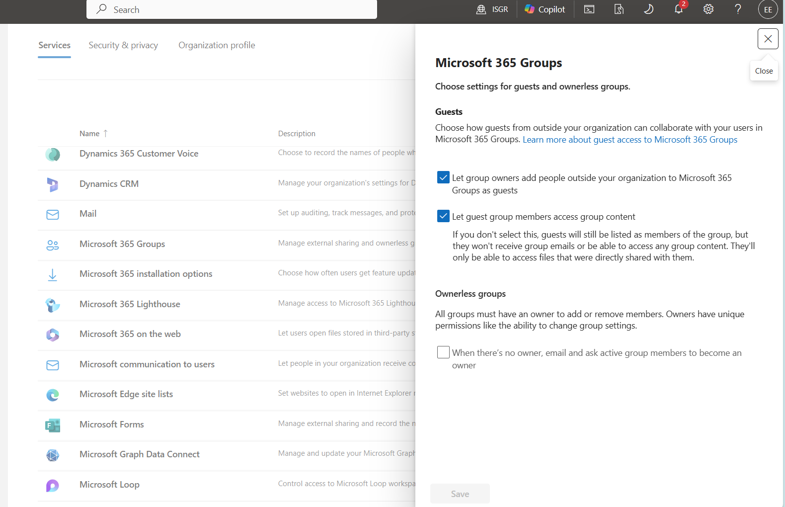 Enable or Disable Guest Access in Microsoft Groups