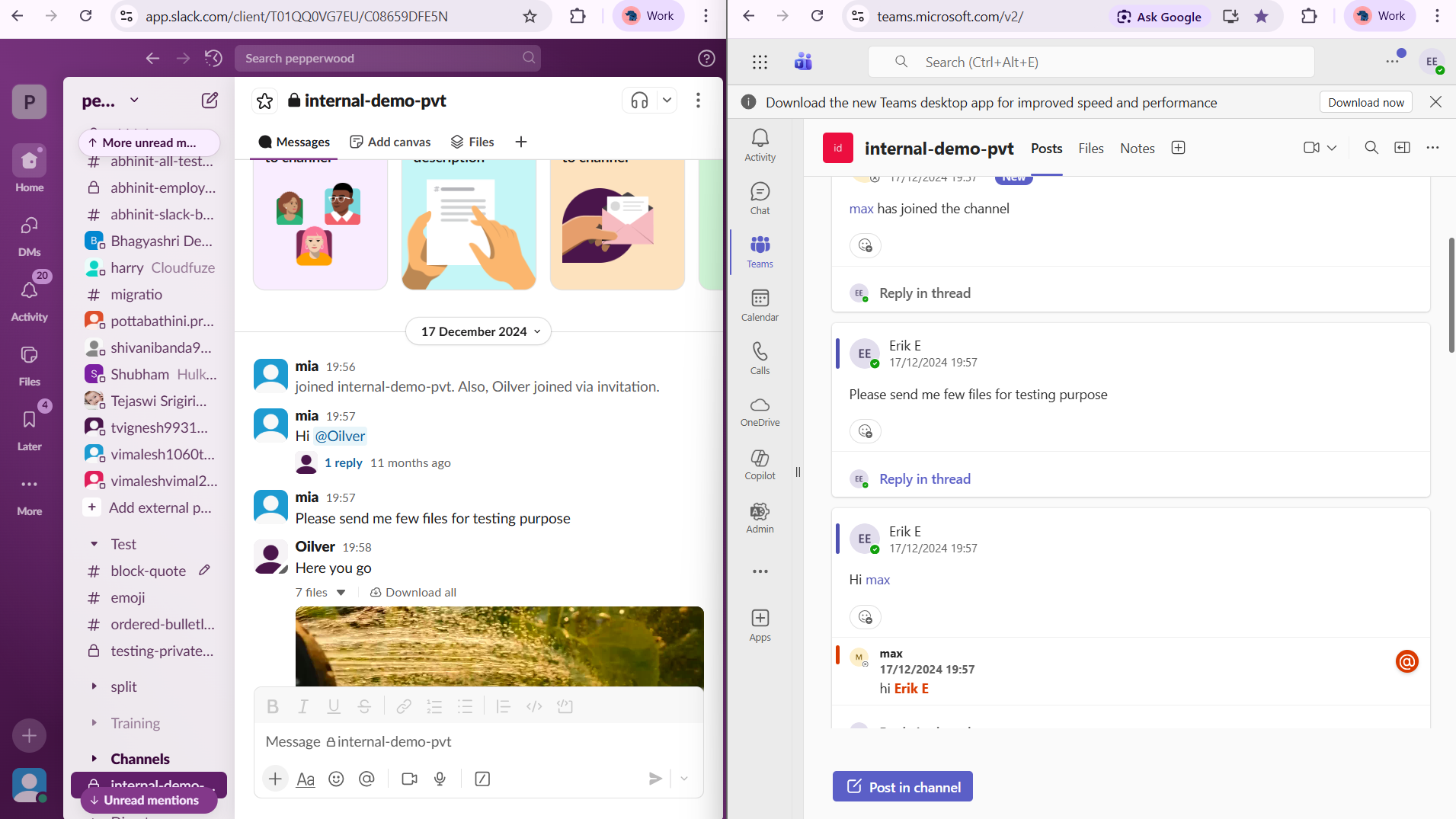 Private Slack Channel Migration to Teams