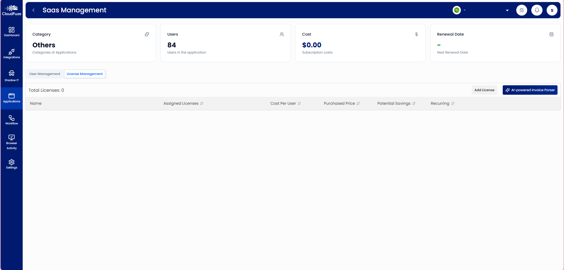 Track Licenses in the License Management Module