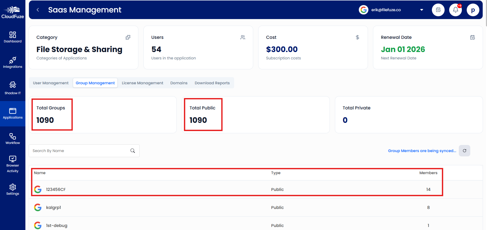 Managing groups in Google Workspace in CloudFuze Manage