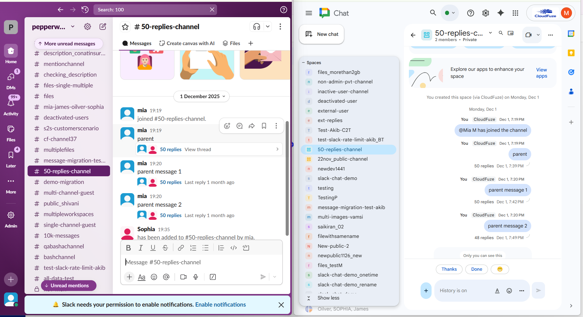 Slack Chat history migration to Google Chat
