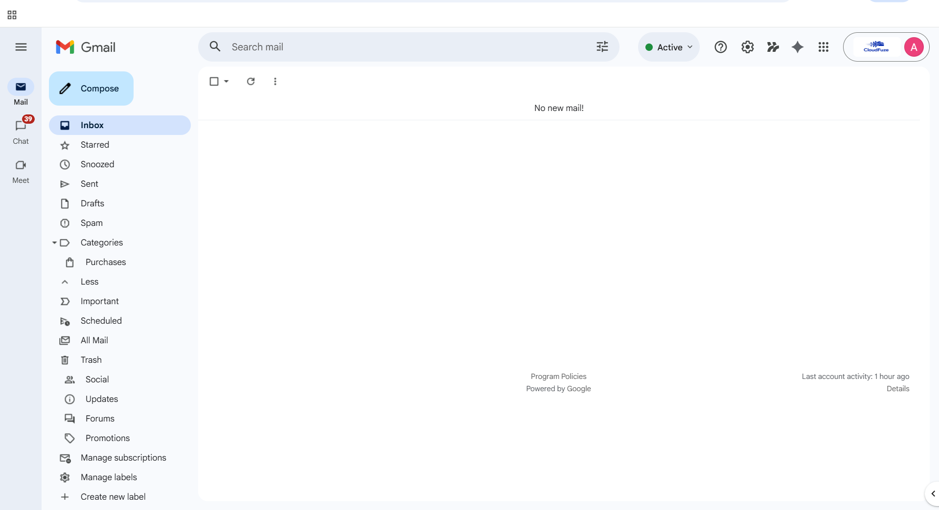 New Gmail account without any transferred emails