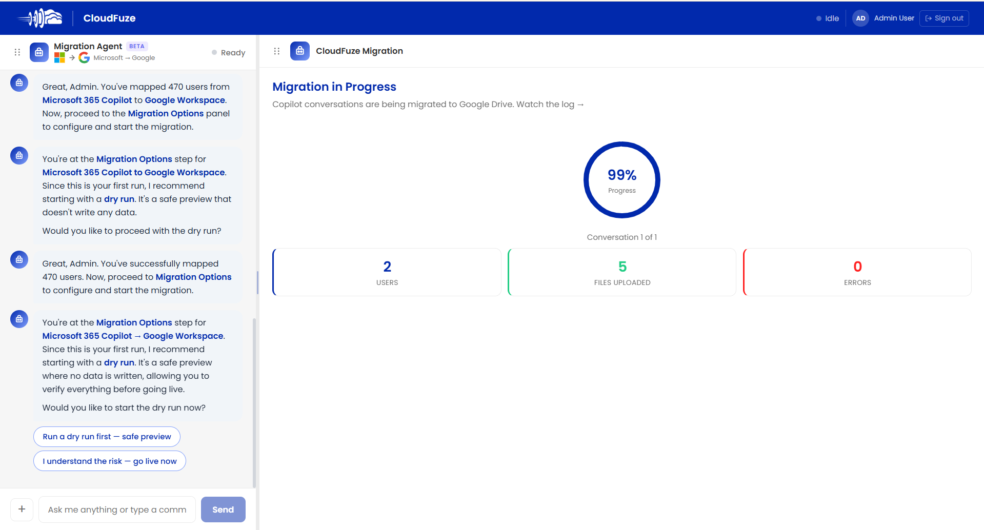 Copilot to Gemini migration progress