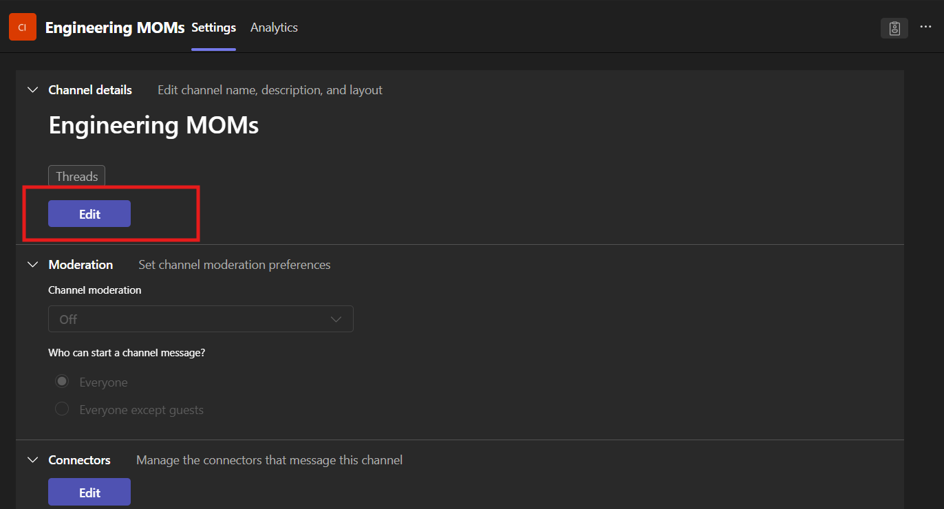 Managing channel details and corrections