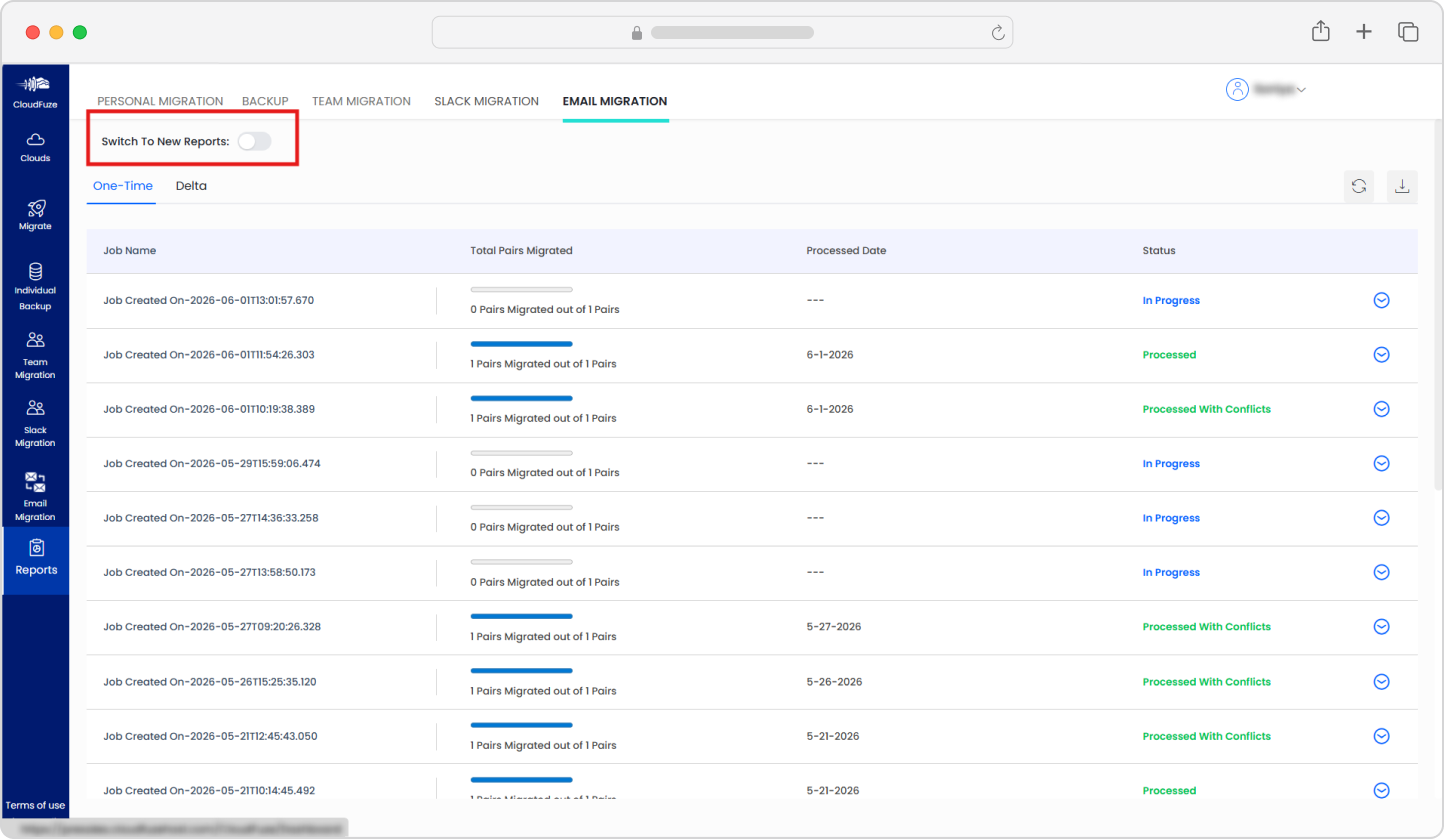 Outlook to gmail report page