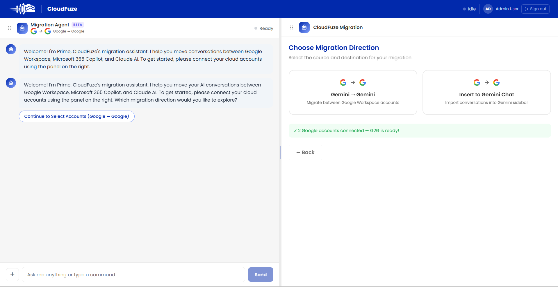 Choose the Gemini to Gemini Migration Path