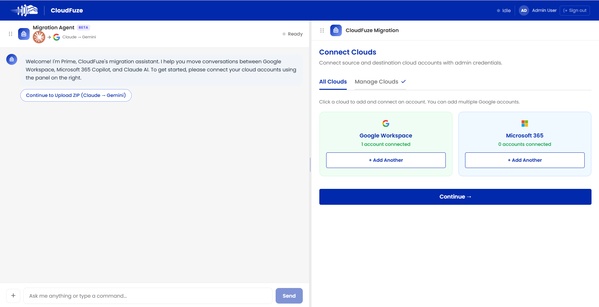 Connect the Google Workspace Cloud