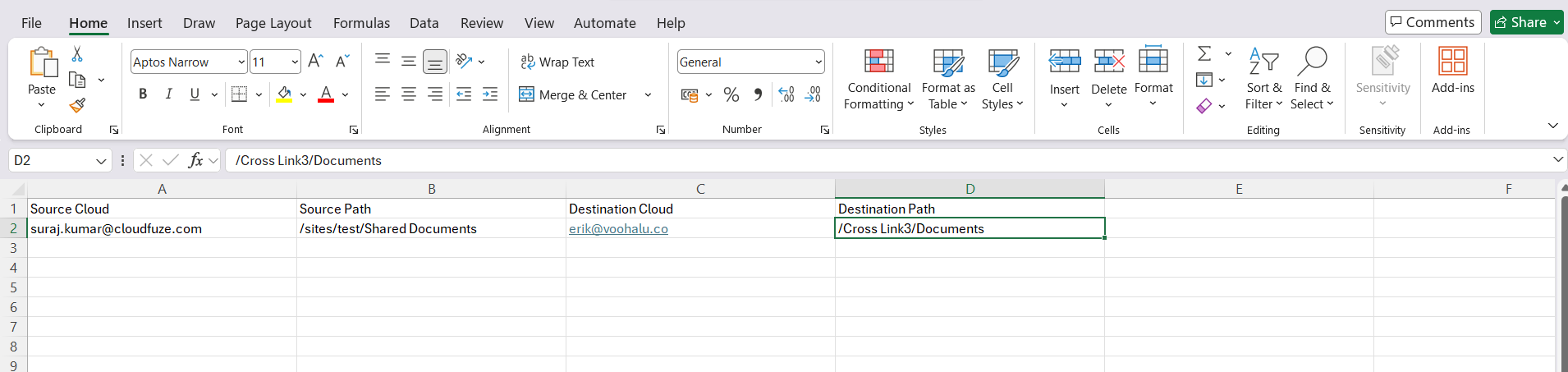 CSV User Mapping Method