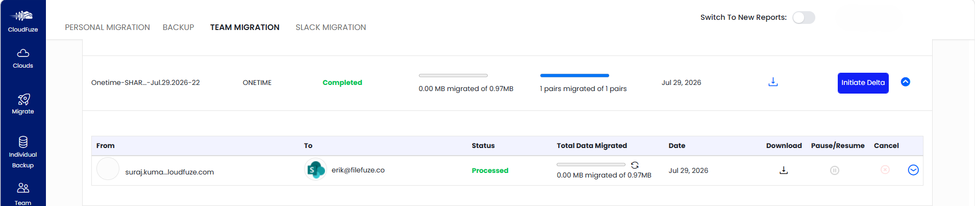 Check the migration completion status