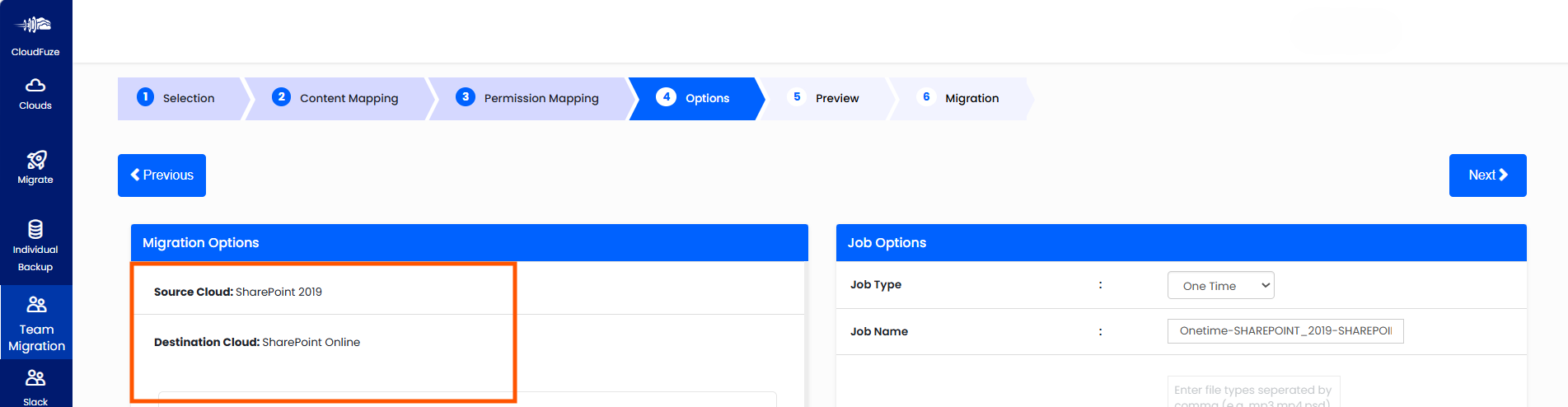Choose Migration Options