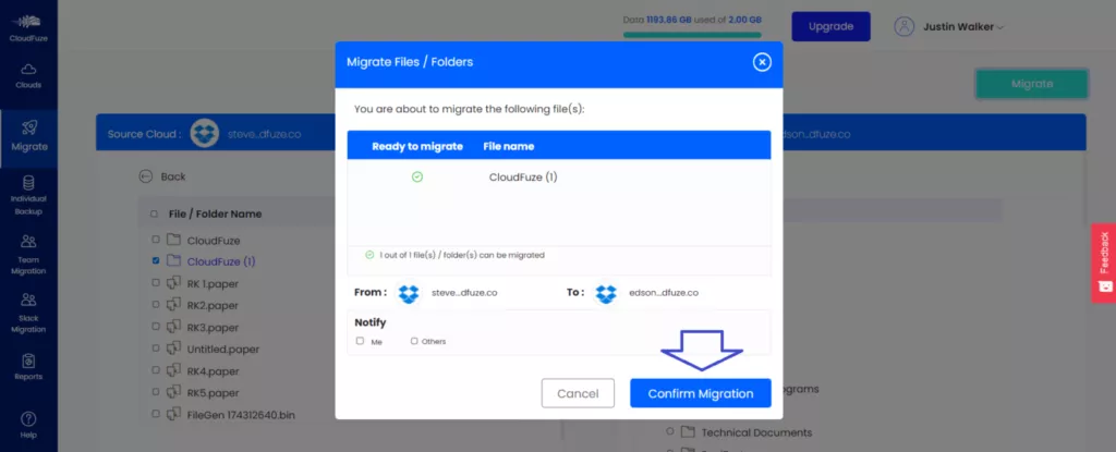Confirm Migration 