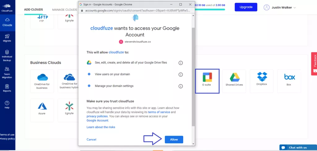 Authorize the Cloud Addition Process