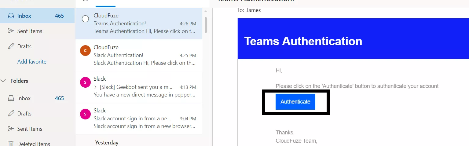 Teams authentication