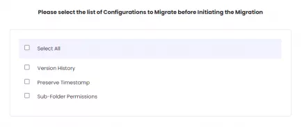 Migration configuration