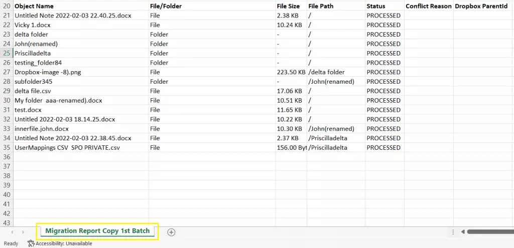 Renaming data migration report for ease of tracking