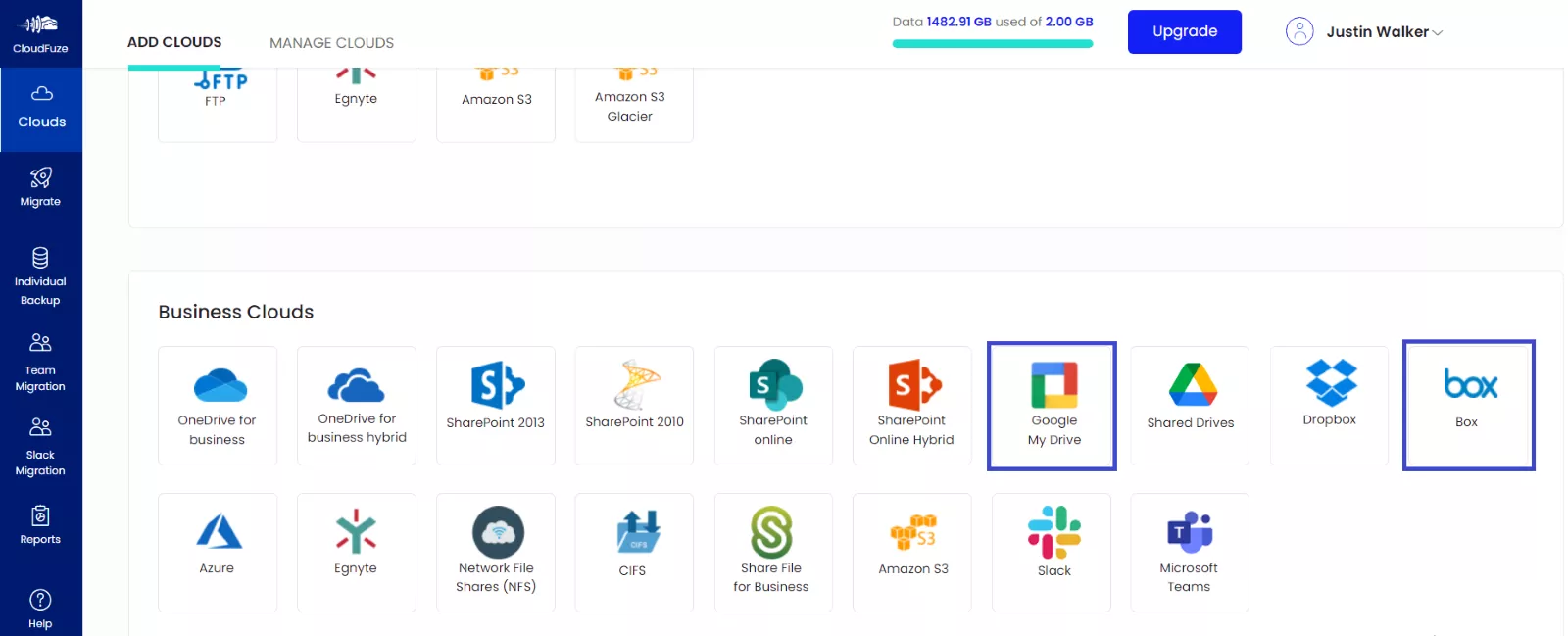 Gsuite cloud to box cloud