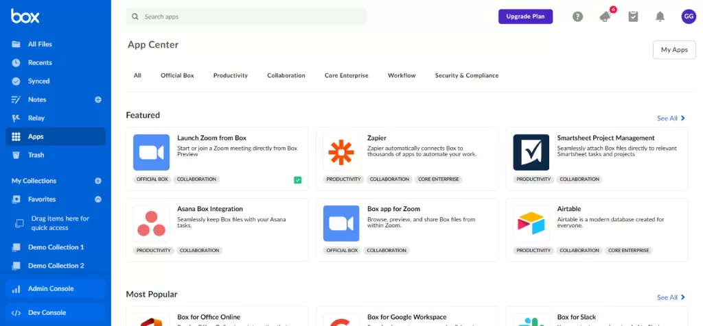 Box App Center