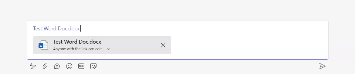 Sharing a OneDrive Word document in Microsoft Teams