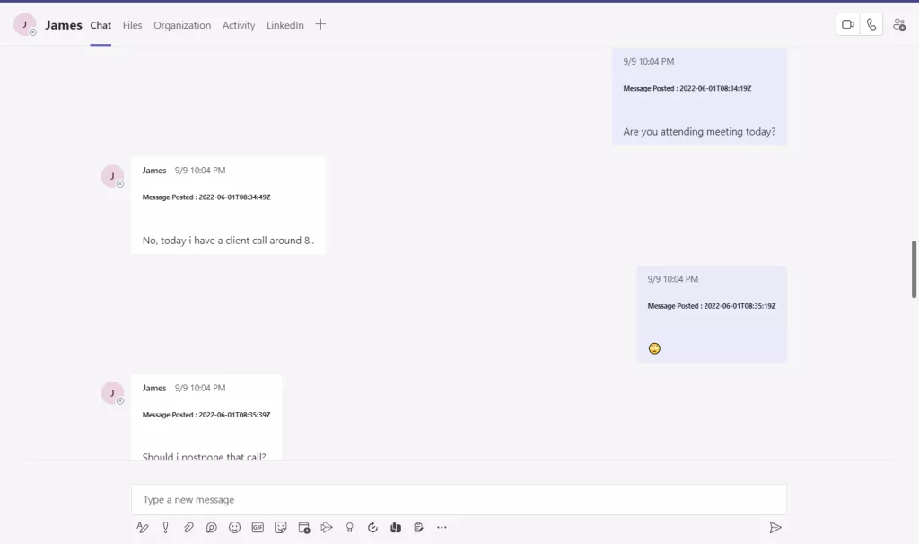 Slack Direct Messages Migrated to Teams Chat Section 
