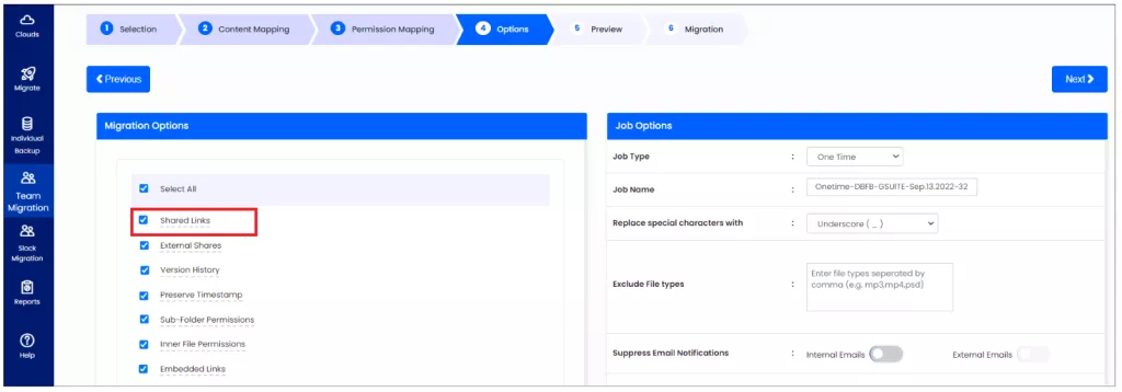 Select Shared Links From Dropbox to Google Drive