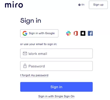 Miro signup 