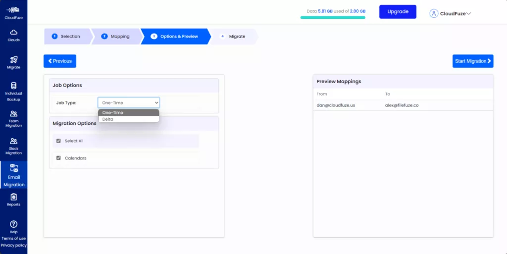 Preview the Migration Parameters