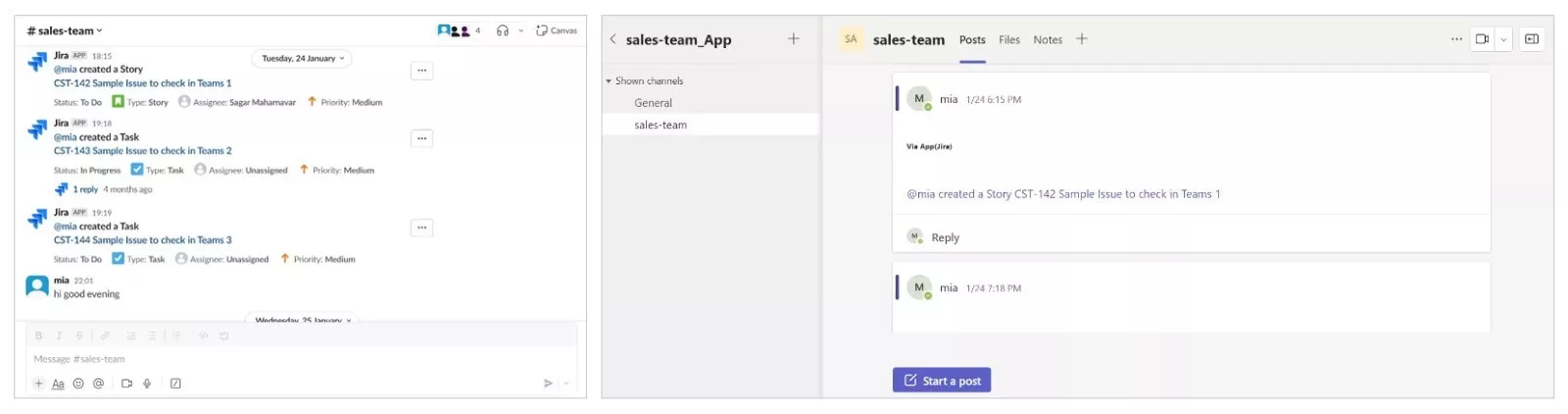 Jira Slack integration to Teams