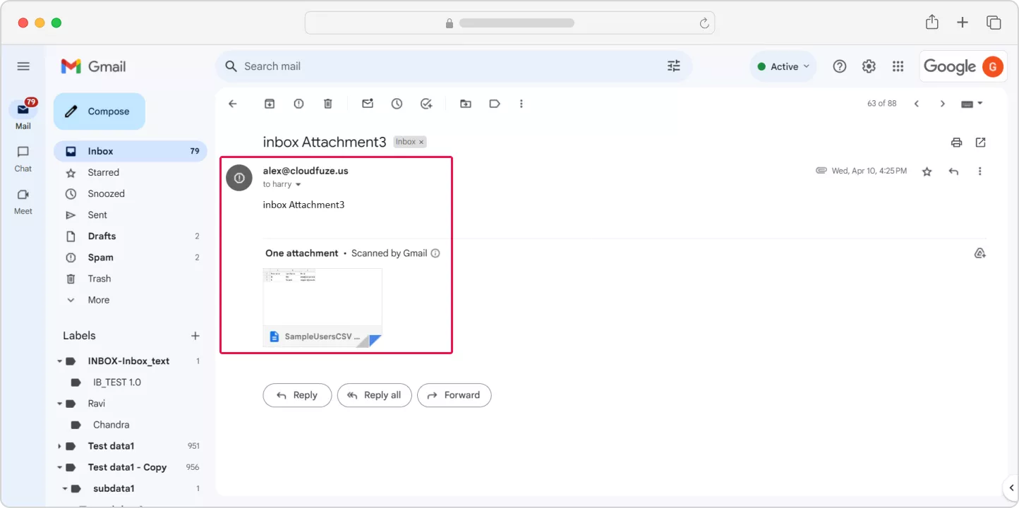 Gmail before migration