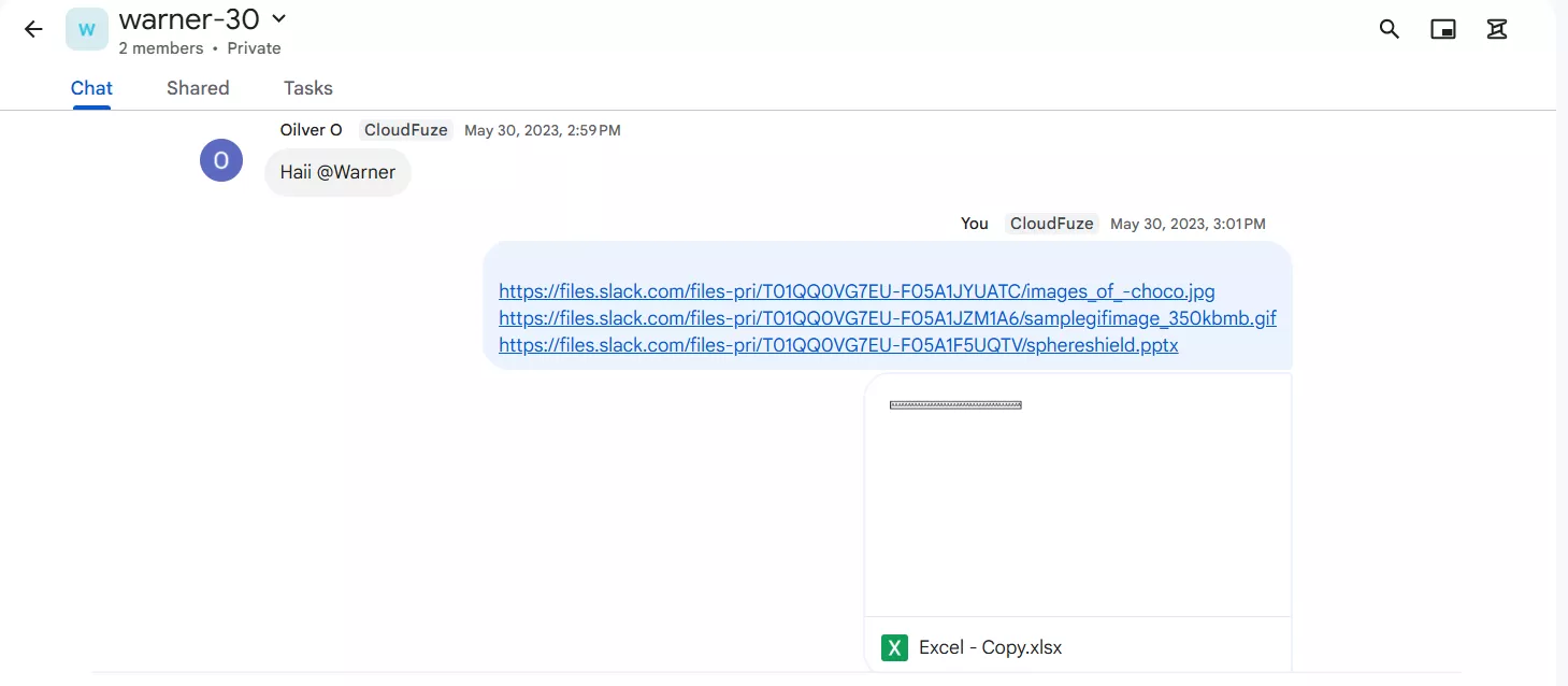 Google Chat spaces