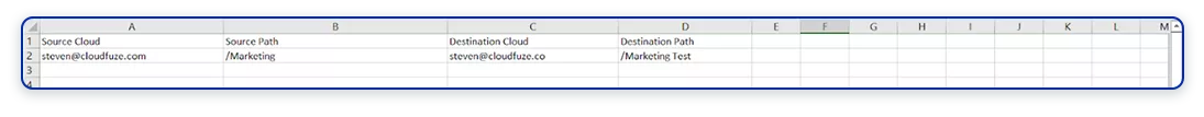 CSV mapping for cloud migration 