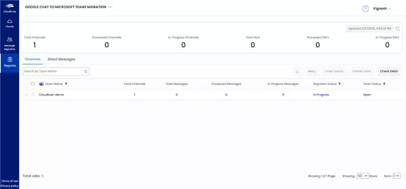 Public Google Chat Spaces to Teams migration reports
