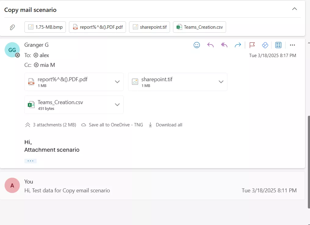 Attachments in Outlook