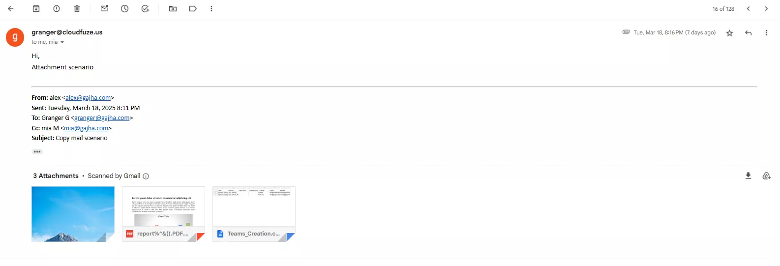 Attachments migrated to Gmail