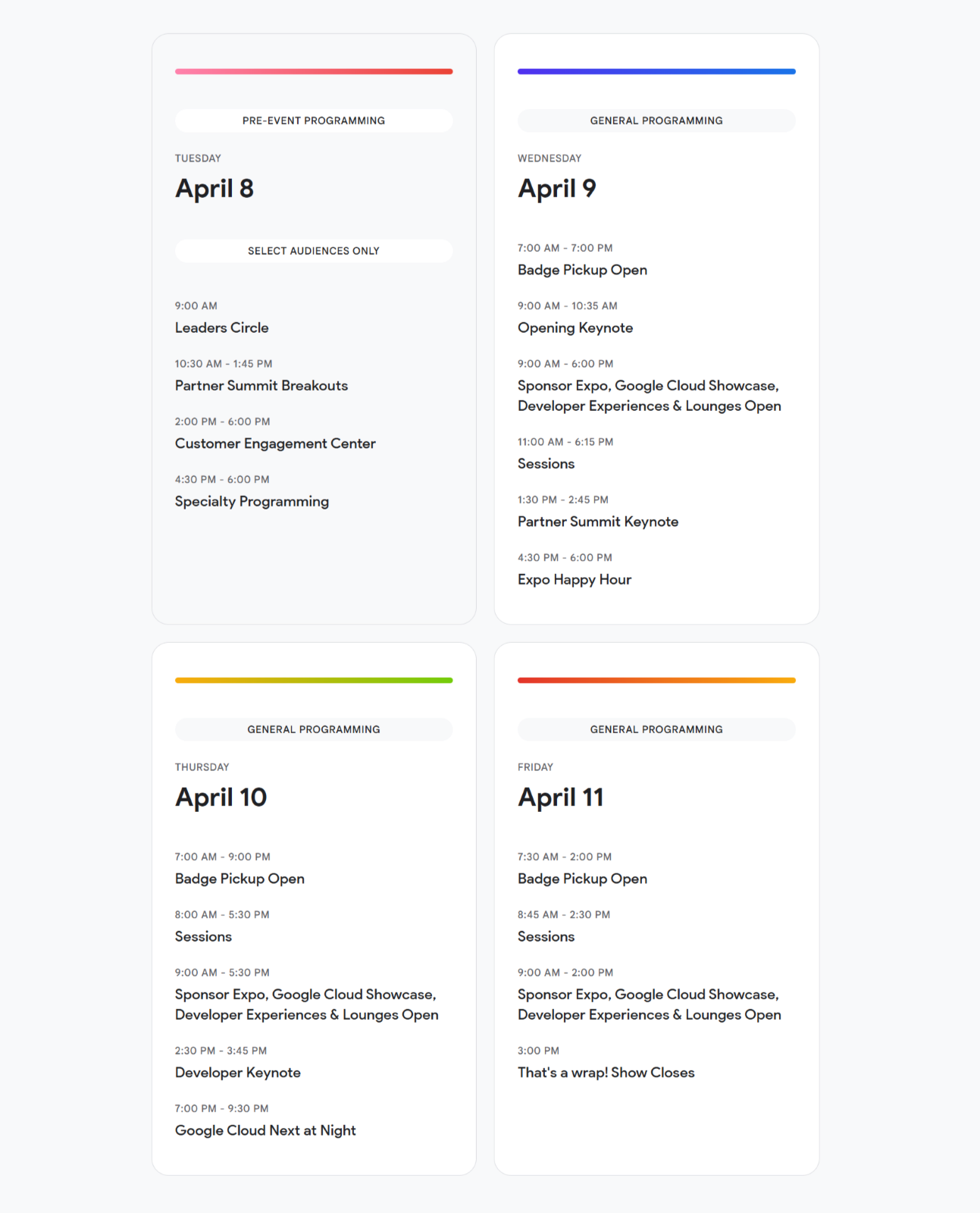 Google Cloud Next 2025 Event Schedules 