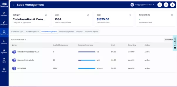 License Management Dashboard Preview