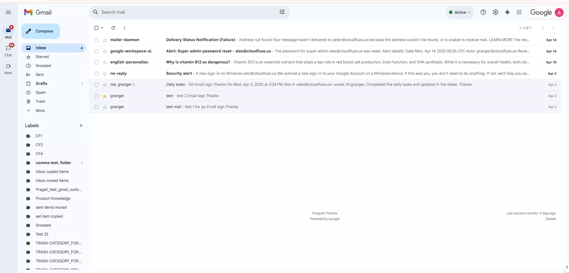 Outlook Inbox emails migrated to Gmail