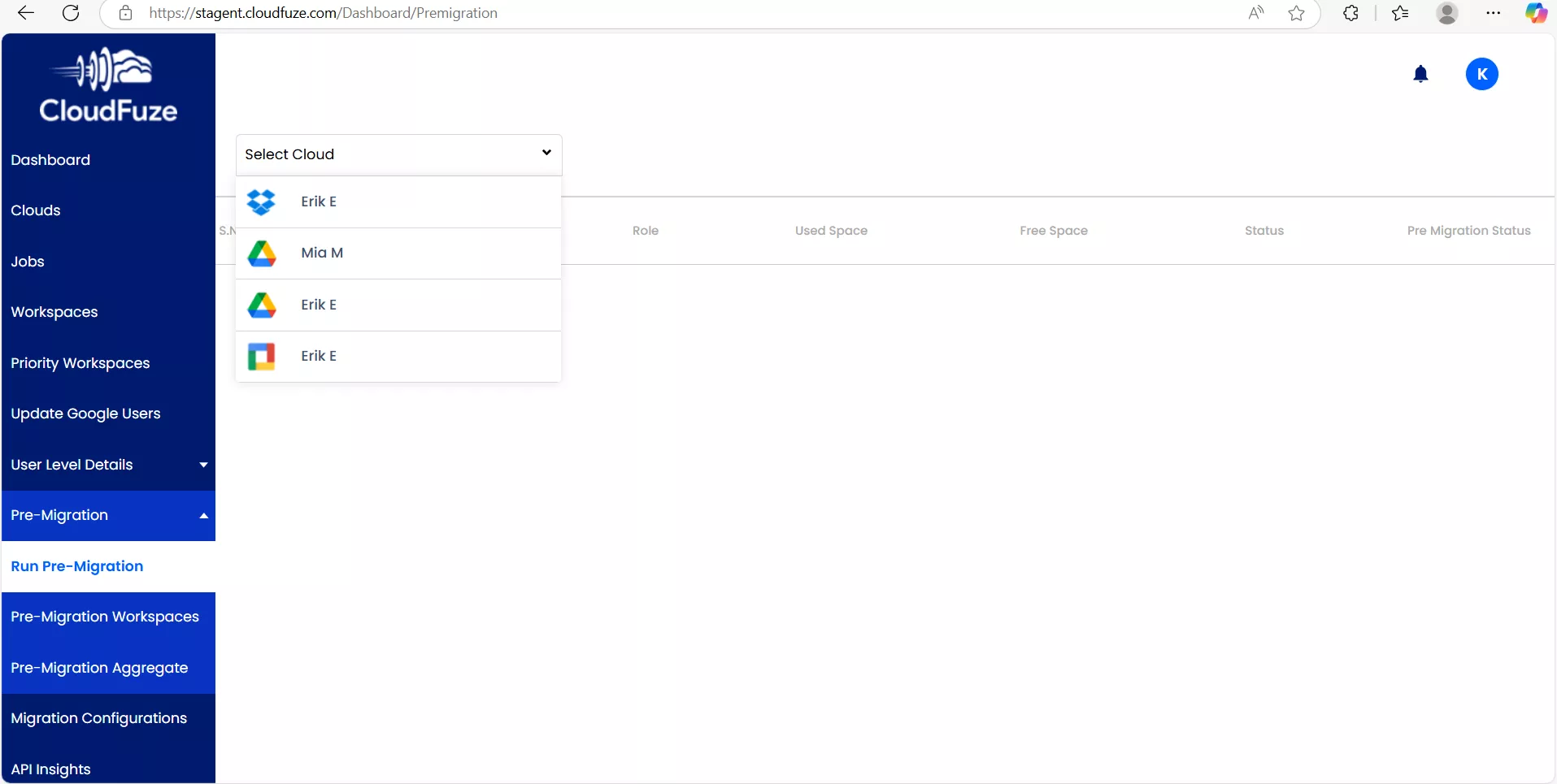 Pre scan for Dropbox to Google Drive transfer