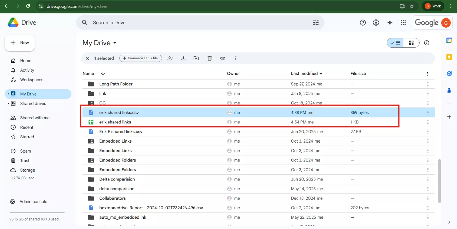 Shared link CSV files - MyDrive