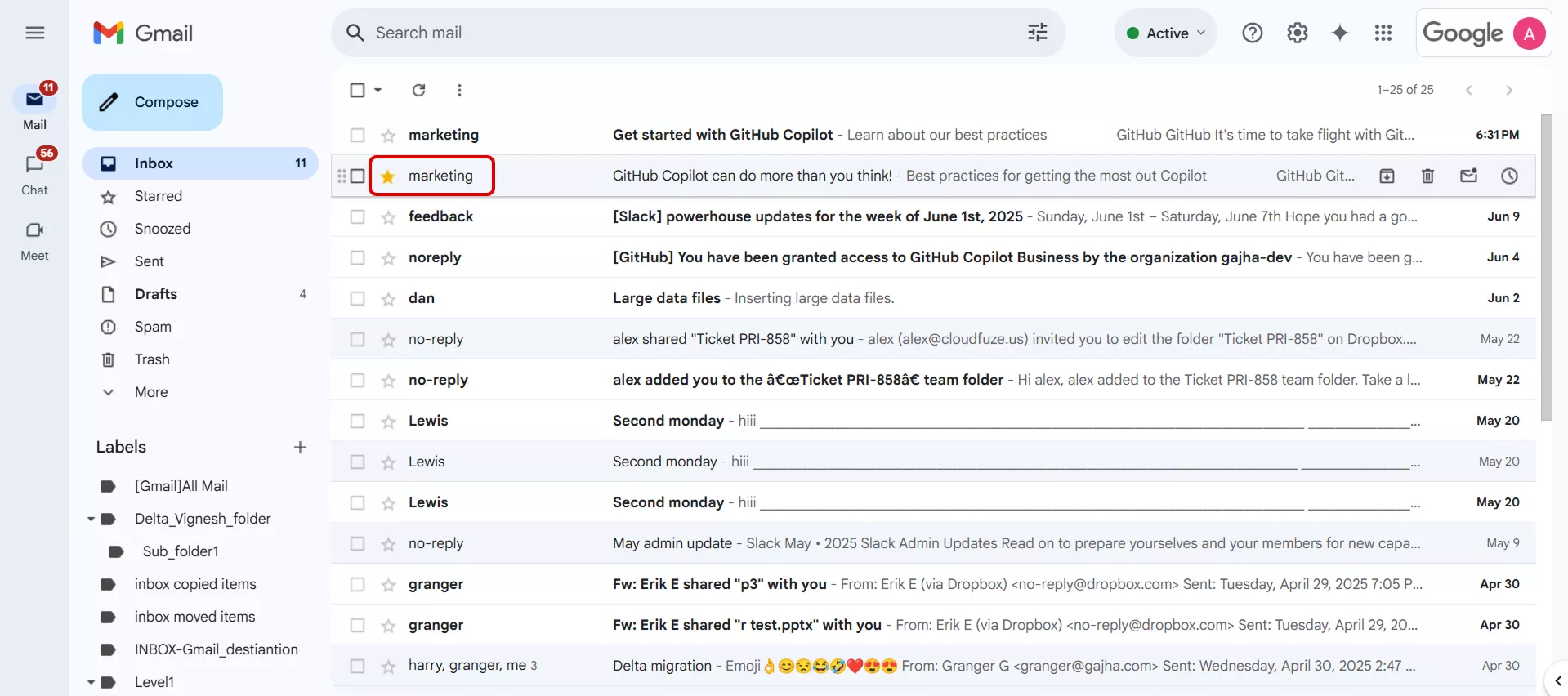 Move Outlook to Gmail with Starred or Important Status
