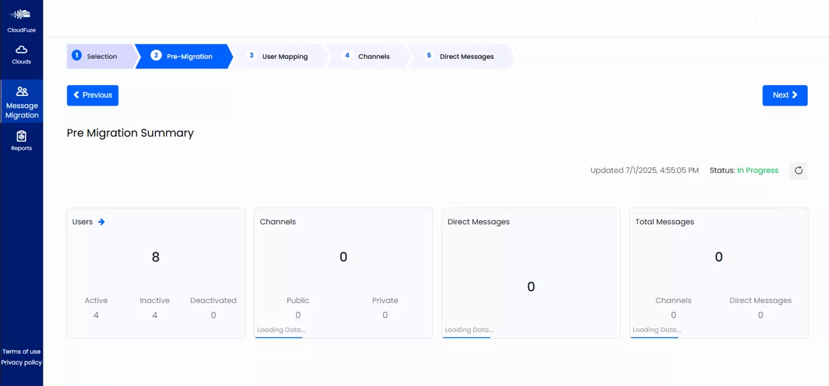 Screenshot showing In Progress status