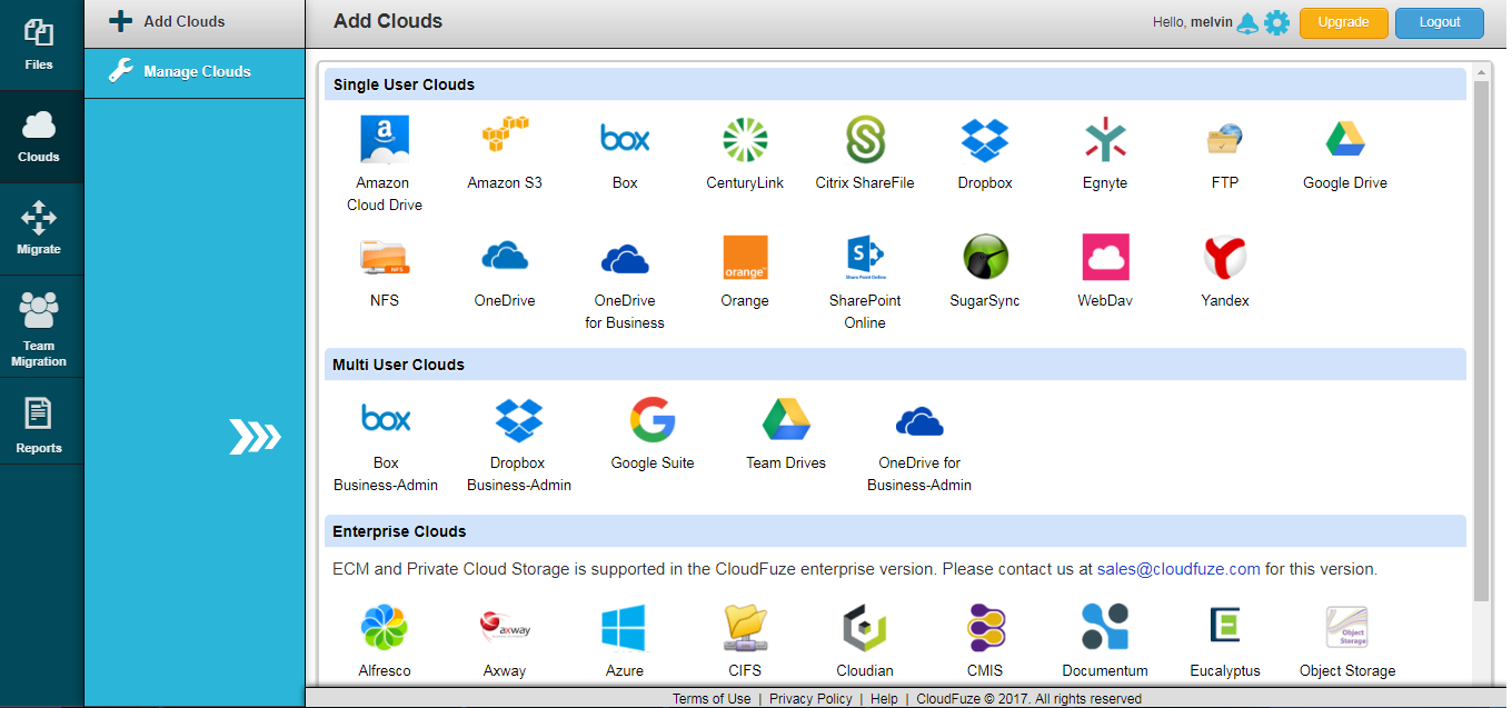 Configure Cloud Accounts with CloudFuze