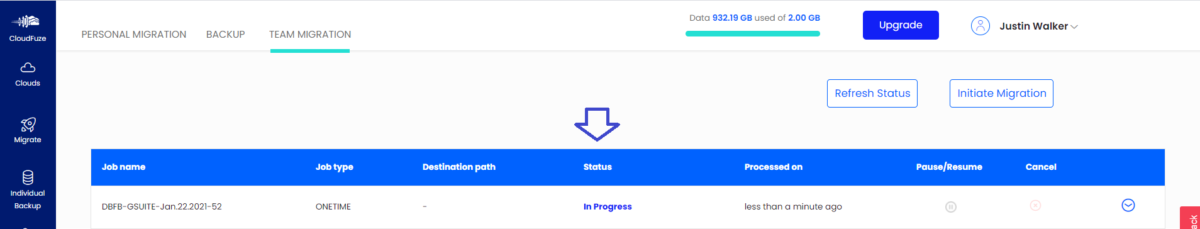 Dropbox to G Suite In Progress